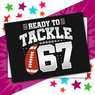 67 Year Old Tackle Football Party 67th Birthday Postcard