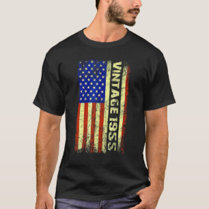 67 Year Old  Vintage 1955 American Flag 67th Birth T-Shirt