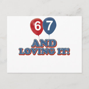 67 years Old birthday designs Postcard