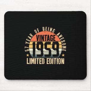 67 Years Old Vintage 1959 67th Birthday Gifts Men Mouse Pad