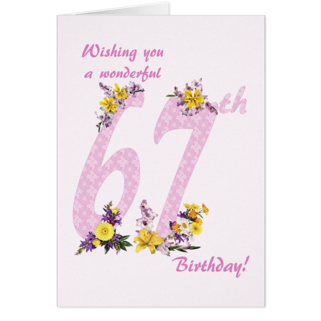 67e anniversaire Fleur numéros décorés (Devant)