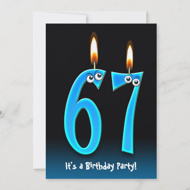 67e anniversaire Invitation de fête (Devant)