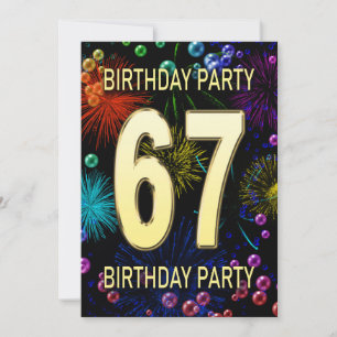 67e anniversaire Invitation fête feux d'artifice