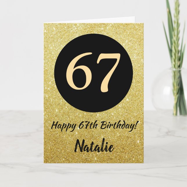 67e Joyeux Anniversaire Carte Parties scintillant  (Devant)