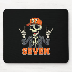 67endy Skeleton – 67 Six Seven Halloween 7 Long Sl Mouse Pad