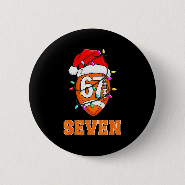 67endy Xmas Football – Six &amp; Seven Matching Co 2 Inch Round Button (Front)