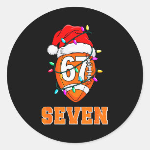 67endy Xmas Football – Six &amp; Seven Matching Co Classic Round Sticker