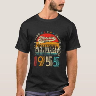 67Th Bday Decorations January 1955 Men Women 67 Ye T-Shirt