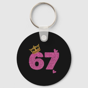67th Birthday Crown 67 Years Old Bday  Keychain