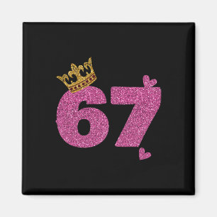 67th Birthday Crown 67 Years Old Bday  Magnet