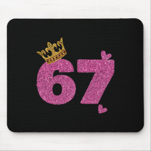 67th Birthday Crown 67 Years Old Bday Mouse Pad