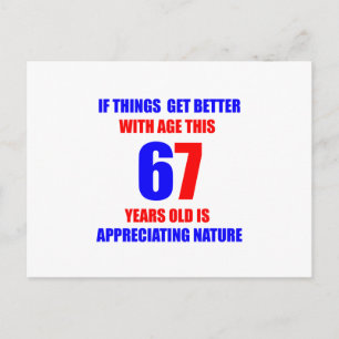 67th birthday design postcard