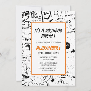 67th birthday invitations Men Graffiti Paint 