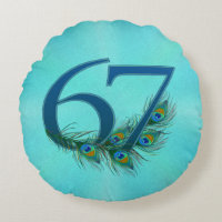 67th Birthday Or Anniversary Peacock Feather