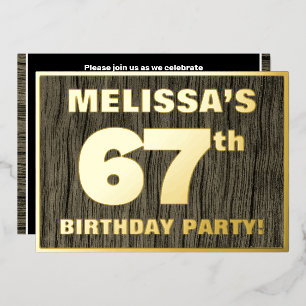 67th Birthday Party: Bold, Faux Wood Grain Pattern