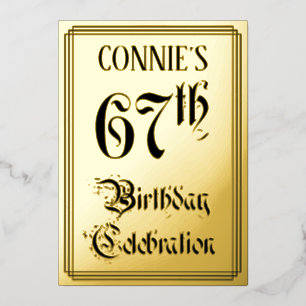 67th Birthday Party — Elegant Script + Custom Name