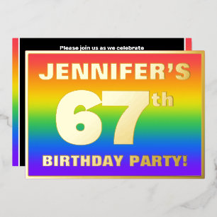 67th Birthday Party: Fun, Colorful Rainbow Pattern