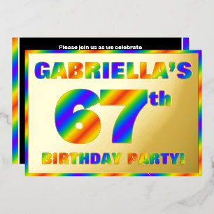 67th Birthday Party — Fun, Rainbow Spectrum “67”