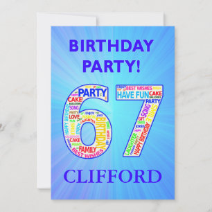 67th Birthday Party Invitation Ajouter un nom