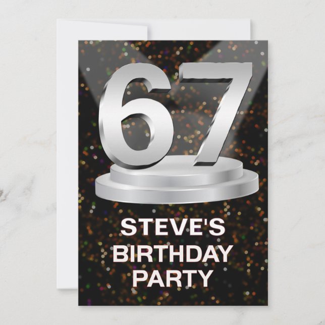67th Birthday Party Invitation Ajouter un nom (Devant)