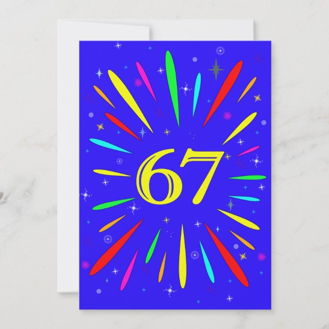 67th Birthday Party Invitation Explosion  (Front)