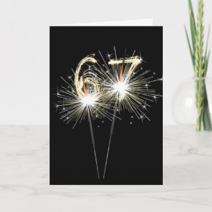 67th Birthday Sparklers on Black Card