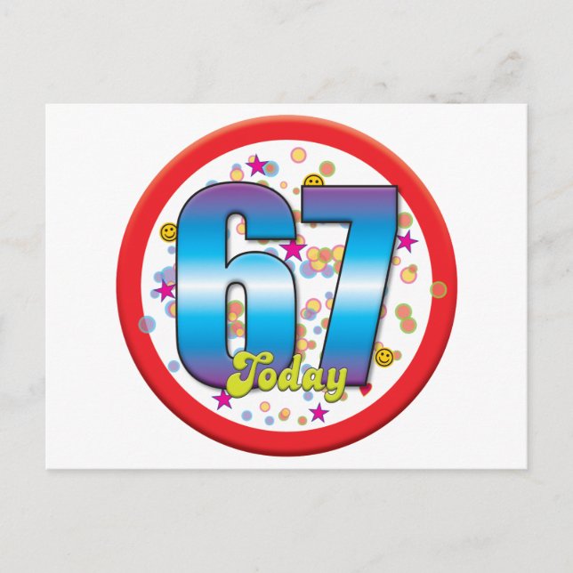 67th Birthday Today v2 Postcard (Front)