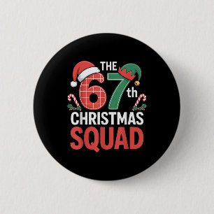 67th Christmas Squad – Cute Santa Elf Candy Canes 2 Inch Round Button
