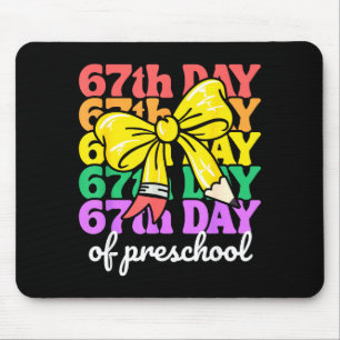 67th Day Of Preschool Girls Coquette Bow 67 Days O Mouse Pad