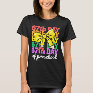 67th Day Of Preschool Girls Coquette Bow 67 Days O T-Shirt