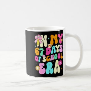 67th Day Of School 67 Days Pencil Coquette Bow Mem Coffee Mug