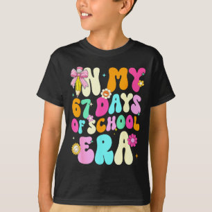 67th Day Of School 67 Days Pencil Coquette Bow Mem T-Shirt