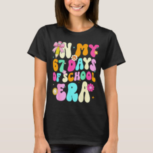 67th Day Of School 67 Days Pencil Coquette Bow Mem T-Shirt