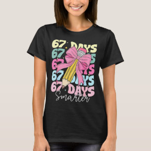 67th Day Of School 67 Days Smarter Coquette Bow Te T-Shirt