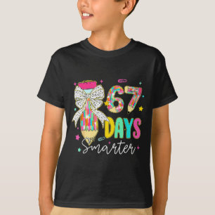 67th Day Of School 67 Days Smarter Coquette Bow Te T-Shirt