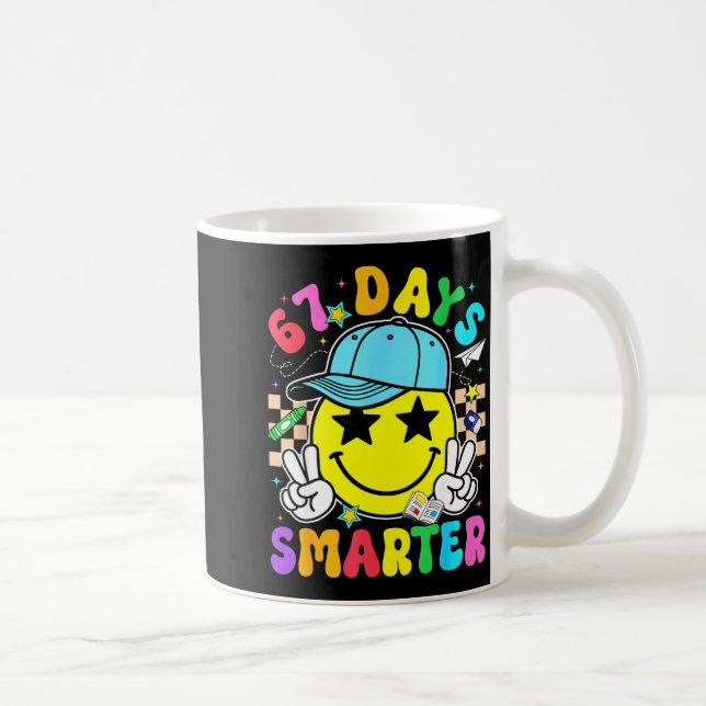 67th Day Of School 67 Days Smarter Teacher Boy Gir Coffee Mug (Right)