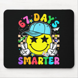 67th Day Of School 67 Days Smarter Teacher Boy Gir Mouse Pad