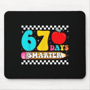 67th Day Of School 67 Days Smarter Teacher Boy Gir Mouse Pad
