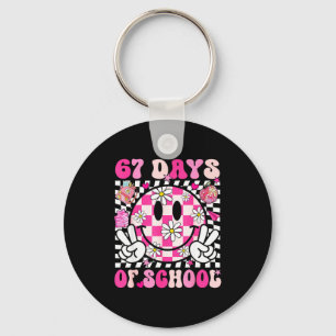 67th Day Of School 67 Days Smarter Teacher Girl Wo Keychain