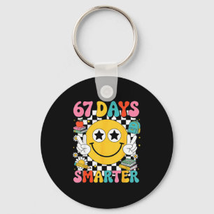 67th Day Of School 67 Days Smarter Teacher Keychain