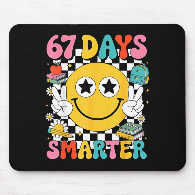 67th Day Of School 67 Days Smarter Teacher  Mouse Pad (Front)