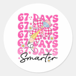 67th Day Of School 67 Days Smarter Teacher Student Classic Round Sticker