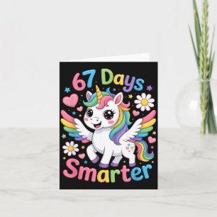67th Day Of School 67 Days Smarter Unicorn Teacher Card