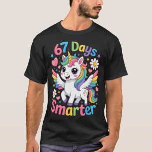 67th Day Of School 67 Days Smarter Unicorn Teacher T-Shirt