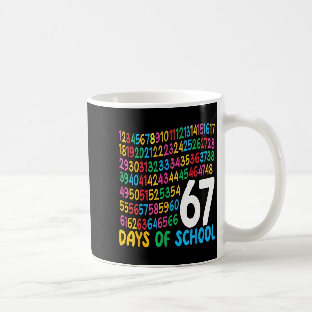 67th Day Of School 67 Math Numbers Teacher Kids 67 Coffee Mug (Right)
