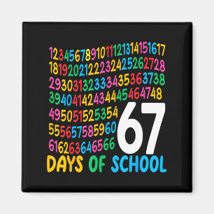 67th Day Of School 67 Math Numbers Teacher Kids 67 Magnet