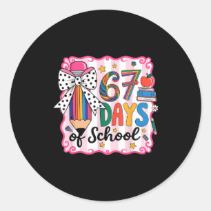 67th Day Of School 67 Six Seven Math Teacher Classic Round Sticker
