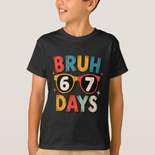 67th Day Of School Bruh Kids Celebration Design  T-Shirt