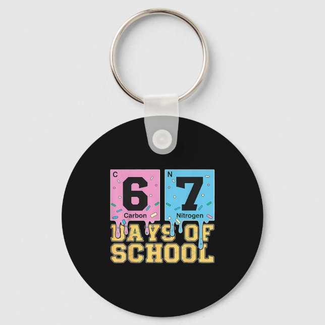 67th Day Of School Chemical Eements Teacher Boy Gi Keychain (Front)