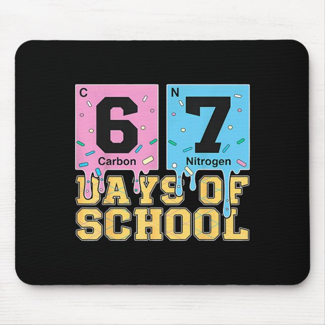 67th Day Of School Chemical Eements Teacher Boy Gi Mouse Pad (Front)